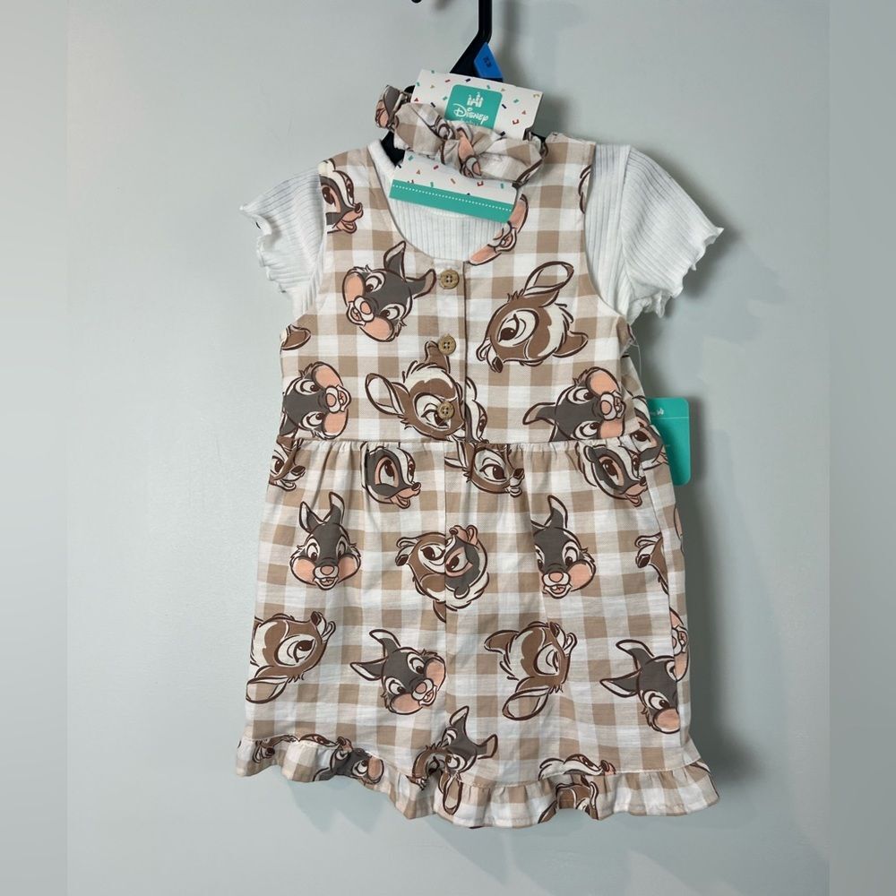 NWT Disney Baby Minnie Romper with tee Size 18 months Bow Polka dots ribbed tee